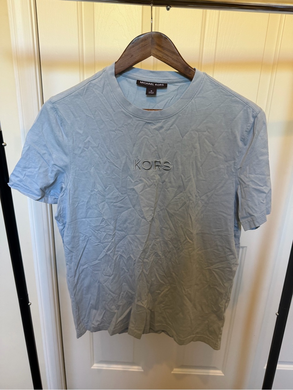 Michael Kors Light Blue KORS Embroidered Crewneck Tee